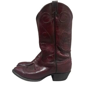 Tony Lama Cowboy Boots Mens Size 9.5 D Red Cherry Mahogany Western USA 6540